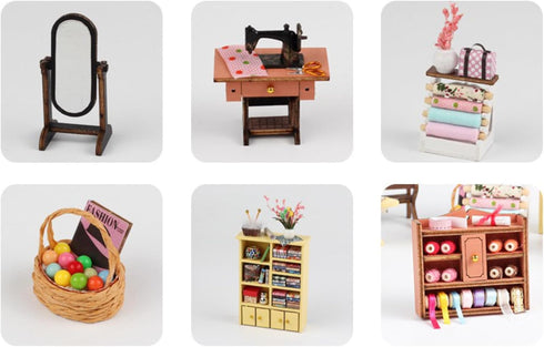 DIY Miniature Dollhouse Room Kit for Teens and Adults, Tailor Shop