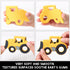 Baby Food Grade Silicone Car Teether Toy with Pacifier Clip Holder, Yellow Bulldozer, BPA Free, 3 Months+