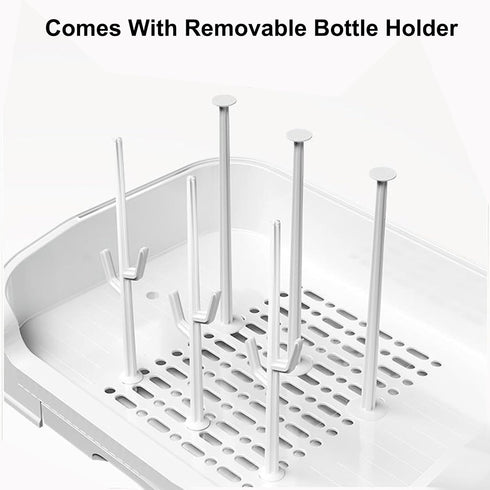 Countertop cjc Baby Bottle Drying Rack Storage Organizer with Cover Portable, Durable Baby Bottle Holder