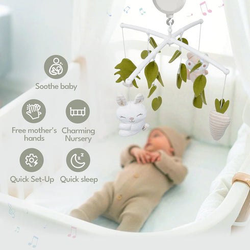 35 Pack Crib Mobile Lullaby Music,Cotton Baby Mobiles for Cribs & N Play, Easy to Install, Stuffed Animals Hanging Toys
