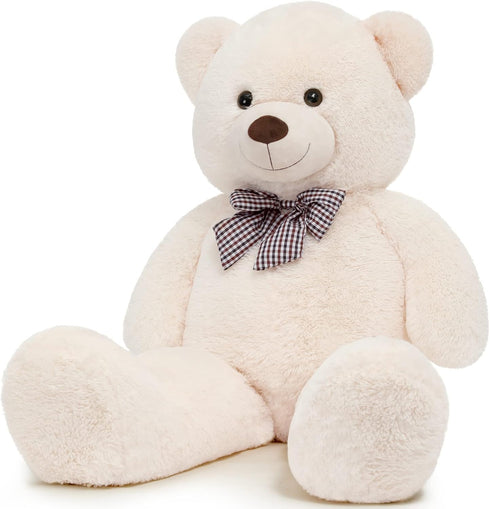 Misscindy Giant Teddy Bear Plush Stuffed Animals, 47 inch for Girlfriend or Kids, White