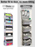 2 Pack Over The Door Storage Organizer, 5 Pockets & 10 Mesh Side Pockets, 44 lbs Capacity for Bedroom, Bathroom, Nursery