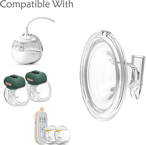 28mm(2PCS) Spare Breast Shields,Wearable Milk Collection Cups Parts Replacement-Flange