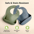 KeaBabies Silicone Bibs for Babies - 2-Pack Food-Grade Pure Silicone, Waterproof Toddler Bibs (Slate)