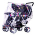 Universal Stroller Rain Cover, Pushchair Rainproof Dustproof Windproof Cover with Canopy and Zipper Door for Easy Lift