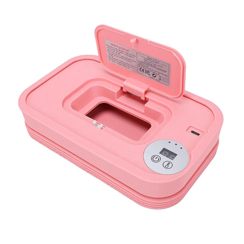 Fockety 3 Baby Wipe Warmer, Foldable Fast Heating Large Capacity Wipes Dispenser, Safe to Use Wipe Holder