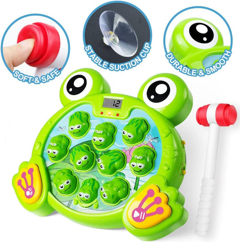 YEEBAY Whack A Frog Game with 2 Hammers, Toddler Learning Toy, Fun Birthday Gift for Kids Age 2+
