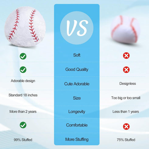Baseball Pillow Plush for Boys - Soft Stuffed Throw Toy Gifts, Sports Room Decor for Ages 8-12