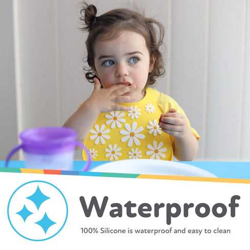 Nuby 3D Soft Silicone Baby Bib with Scoop, Silicone Bib for Toddlers and Babies 6+ Months