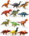 HAPTIME Plastic Assorted Mini Dinosaur Figures, Small Dino Toy, Pack of 12