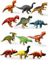 HAPTIME Plastic Assorted Mini Dinosaur Figures, Small Dino Toy, Pack of 12