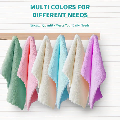 MIXCOOL 20 Pack 10x10 Inches Microfiber Coral Fleece Baby Washcloths,Extra Absorbent,Soft Wash Clothes,Bath Face Towel