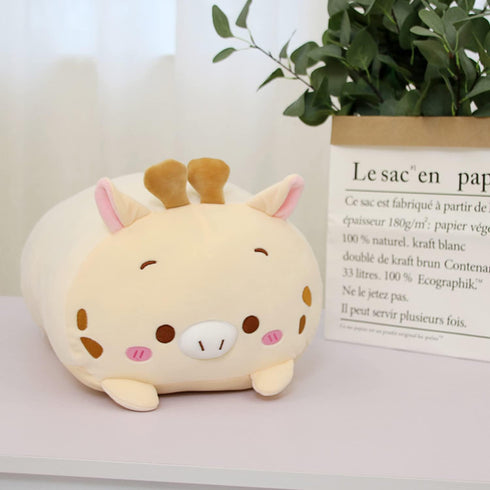 Cute Plush Deer Stuffed Animal Pillow, 8-Inch Kawaii Deer Hugging Toy, Super Soft for Kids Bedding Decor