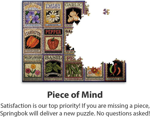 Springbok Puzzles Garden Goodness 1000 Piece Jigsaw Puzzle - Large 30" x 24" - Made in USA - Unique Cut Pieces