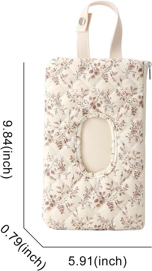 KCWVSIE Mommy Quilted Baby Wipe Holder Floral Quilted Diaper Pouch Portable Bag for Travel Stroller Daily Casual