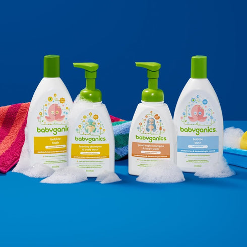 Babyganics Baby Shampoo + Body Wash Pump Bottle, Fragrance Free, Non-Allergenic, 16 Fl Oz