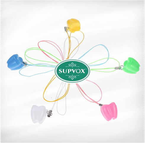 SUPVOX 5PCS Baby Teeth Storage Box with Necklace: Cute Organizer for Kids Keepsake Holder for Milk Teeth