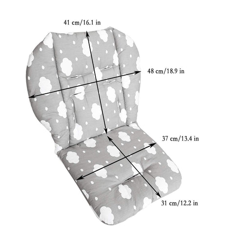 Twoworld Baby High Chair Cushion - Large Breathable Seat Liner in Gray Clouds