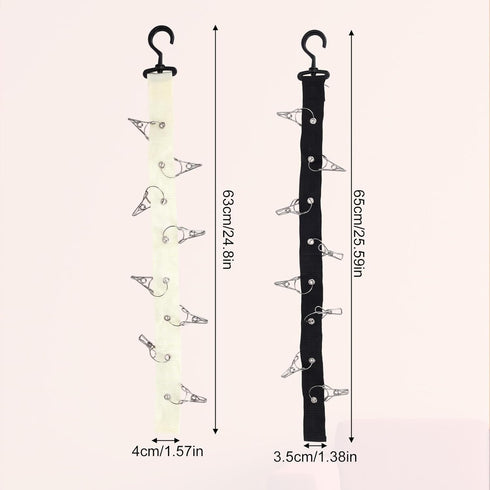 Tinoaly 2pcs 8 Plush Toy Storage Chain, Stuffed Animal Hanging Display Strap with Metal Clips Wall & Over Door