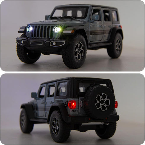 WAKAKAC 7 1/32 4-8 Compatible for Door Wrangler Toy Car Die-cast Pull Back Model Car with Sound and Light Toy Vehicle