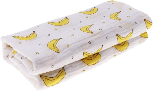 Muslin Swaddle Square Blankets Baby Receiving Blanket Wrap for Girl Shower Gift - Banana