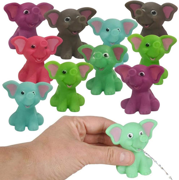 ArtCreativity Pack of 12 Rubber Water Squirting Elephants, Safe Bathtub and Pool Toys for Kids