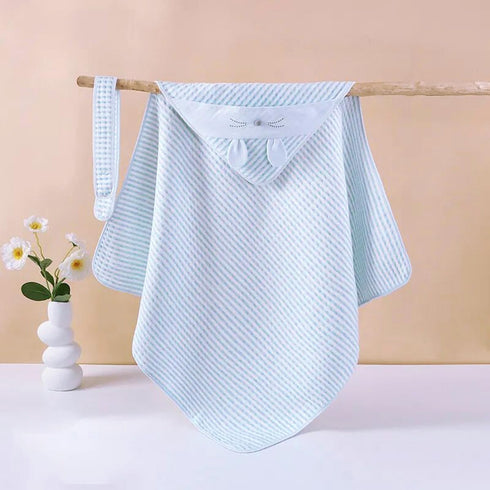 NOOVIA 0-3 35x35in, Premium Cotton Baby Hooded Towel for Toddler Boy Years, Soft Cotton Bath Towel with Hood, Large