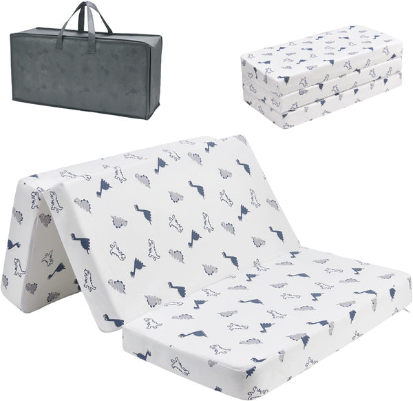 PGONEEE Trifold Pack and Play Mattress 38'' x 26'' x 3'', Portable Mini
