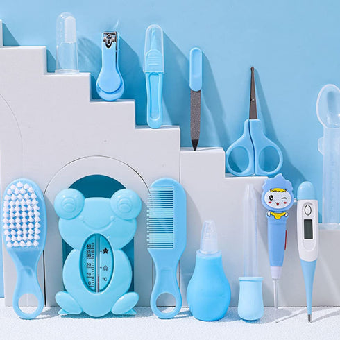 BEAHING Set 13 PCS/Set, Baby Healthcare and Grooming Kit Baby Nasal Aspirator Nail Clipper Hairbrush Newborn Daily