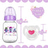 JIZHI Reborn Baby Doll Bottle and Magnetic Pacifier Set, Baby Doll Accessories for Reborn Baby Dolls, Pretend Play Feeding Toy Kids Gift (Purple)