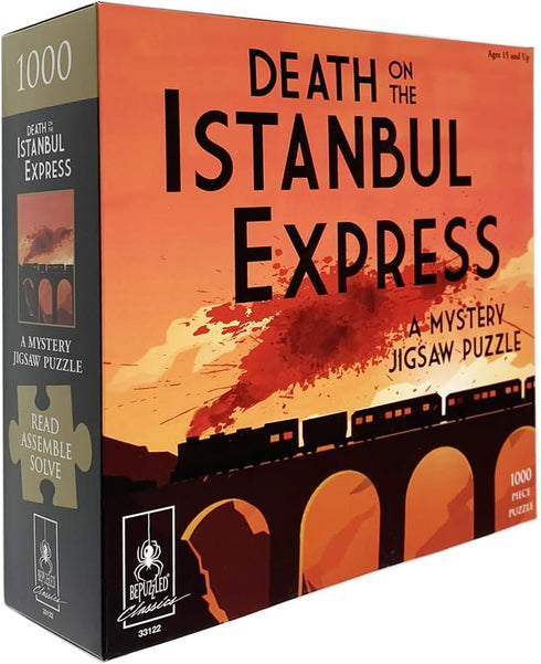 Classic Mystery Jigsaw Puzzle, Murder Mystery Party - Death on The Istanbul Express, 1,000 Piece Orange