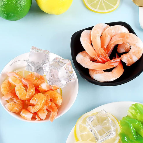 8 MAOMIA Artificial Shrimp Figures Pcs Lifelike Realistic Sea Life Seafood Model Toy for Home Kitchen Market Display