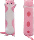 Long Cat Plush Pillow, Pink Cat Body Pillow, Soft Plushies Kawaii Stuffed Kitten Toy for Kids Girlfriend (43.3 Inch)