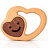 Wooden Baby Rattle & Teething Ring Heart | Natural Montessori Teething Toy