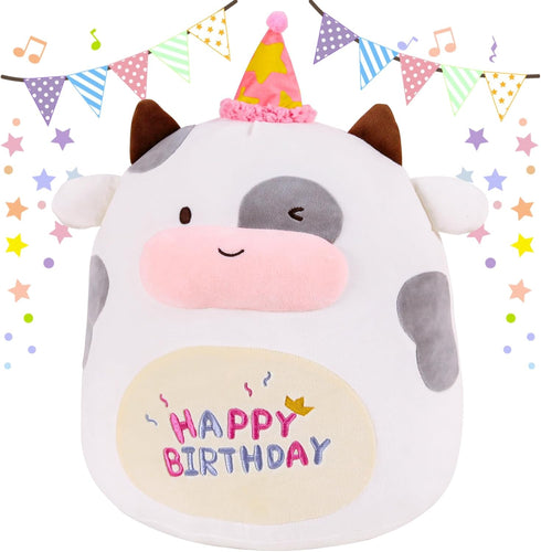 16" Cute Cow Plush Toy, Soft Pillow Plushies Kawaii Cow Stuffed Animal for Girls Boys Kids Birthday Gifts, Christmas