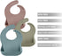 3 Pack PandaEar Silicone Bibs for Babies - Waterproof, BPA Free, Soft Durable Bibs for eating with Pocket Food Catcher