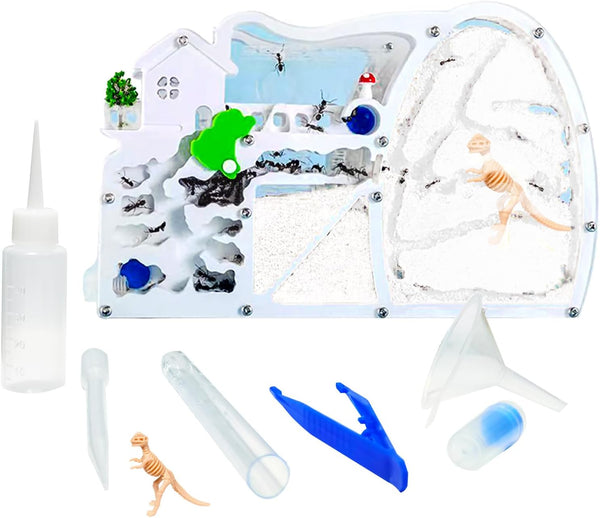 Large Sand Ant Farm Castle - Ant Habitat with Dinosaur Digging for Kids to Study Ant Colony Ecosystem Behavior