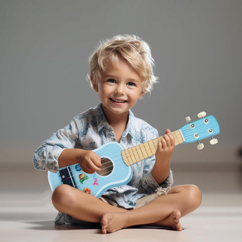 Kids Guitar for Girls, Wooden Musical Instruments Toys with Ukulele, Tambourine, Maracas, Harmonica, Mini Band Sets for