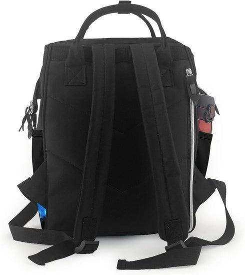 OUSIKA Backpack Daypacks Blue Flame Print Diaper Bag Multifunction Laptop Travel Large Nappy Bag, Black, One Size