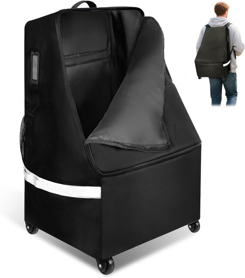 Upgrade Car Seat Travel Bag for Airplane With Wheels, Carseat Travel Bag