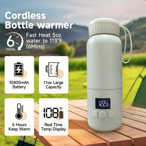 Wdcme 11 Portable Bottle Warmer for Travel, Ounces Portable Baby Bottle Warmer with Fast Heating & Long Battery Life