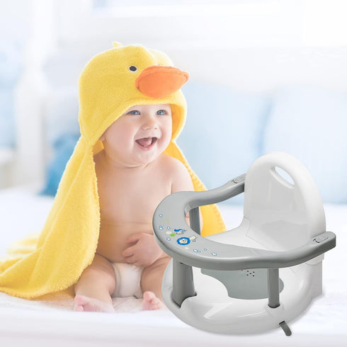 Lucakuins 6-18 Newborn Infant Baby Bath Seat, Non-Slip Infants Baby Bath Chair for Bathtub, Cute Shape Baby Shower