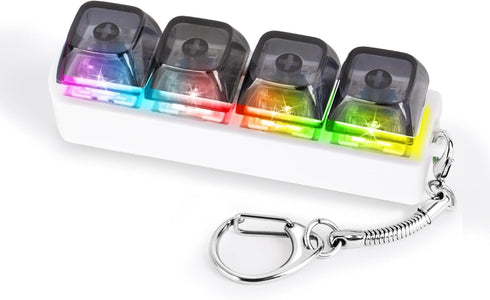 Keyboard Fidget Toy for Adults Keyboard Clicker with LED Light Keychain Fidget