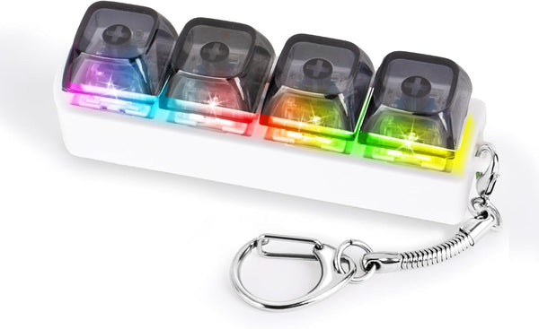 Keyboard Fidget Toy for Adults Keyboard Clicker with LED Light Keychain Fidget