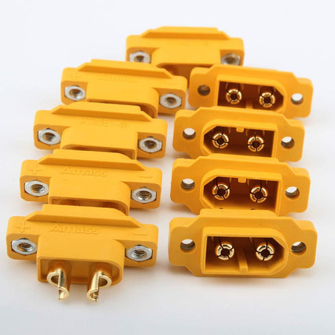 SoloGood Amass 10 Pcs XT60E1-M Mountable XT60 Male Plug Connector for RC Models