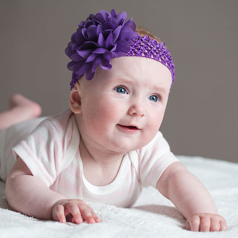 WillingTee 30pcs Baby Girls Headbands, Chiffon Flower Soft Stretchy Hair Accessories for Newborns & Toddlers