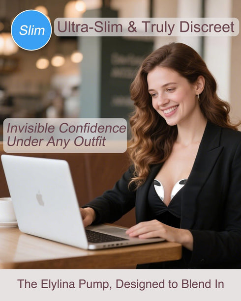 Wearable Breast Pump, Curved Fit, Leak-Free Comfort, Electric, Portable & Hands-Free, Strong Suction in Ultra-Slim