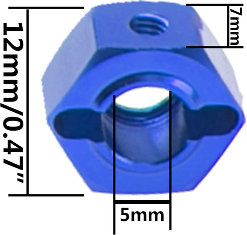 Metal 12mm Wheel Hex Hub Drive Adapters with Pins Screws for 1/10 Arrma Senton Granite Typhon