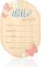 Penitue Wooden Baby Announcement Sign, Cute Hello World Newborn Signs Welcome Baby Arrival