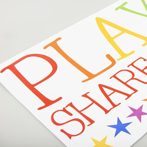 Playroom Wall Decor - Kids Playroom Wall Decals, DIY Stickers for Nursery Decoration, Share Imagine Laugh